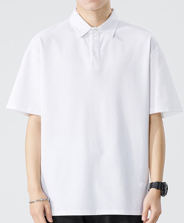 ชายฮ่องกงสไตล์ ฤดูร้อน หนัก แอนติไมโครบิโอล รู้สึกเย็น สีแข็ง ง่าย เสื้อโปโล สั้น