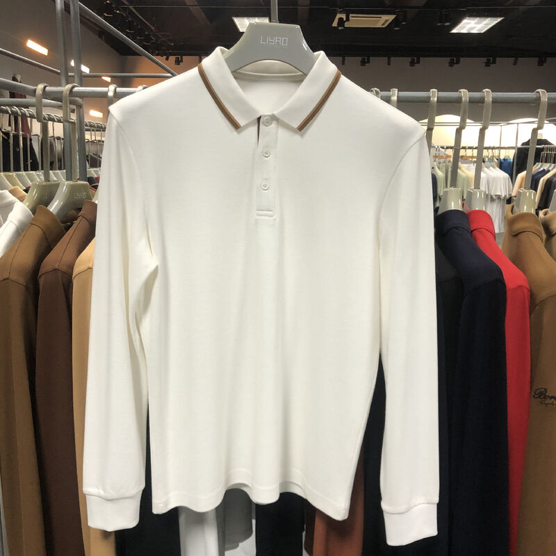 เสื้อโปโลแขนยาว สกรีนโลโก้ได้ เสื้อโปโลคอตตอน เสื้อโปโลกอล์ฟชายแขนยาว ผ้าแห้งไว