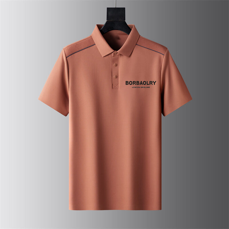 เสื้อโปโลธุรกิจแขนสั้นฤดูร้อน เสื้อยืดผู้ชาย คอปกบาง แขนครึ่งแฟชั่นลำลองธุรกิจ
