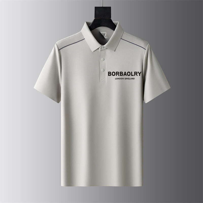 เสื้อโปโลธุรกิจแขนสั้นฤดูร้อน เสื้อยืดผู้ชาย คอปกบาง แขนครึ่งแฟชั่นลำลองธุรกิจ