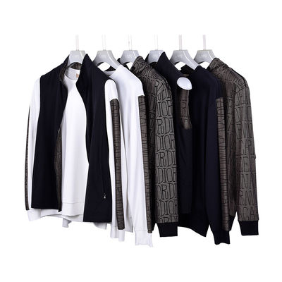 สปอร์ต เนื้อผ้าผู้ชาย Hoodies เสื้อยืดสีดํา แต่ง 380 กรัม 400 กรัม